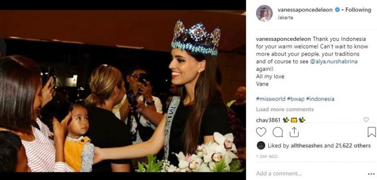Vanessa Ponce de Leon, Miss World 2018. (Instagram/@vanessaponcedeleon)