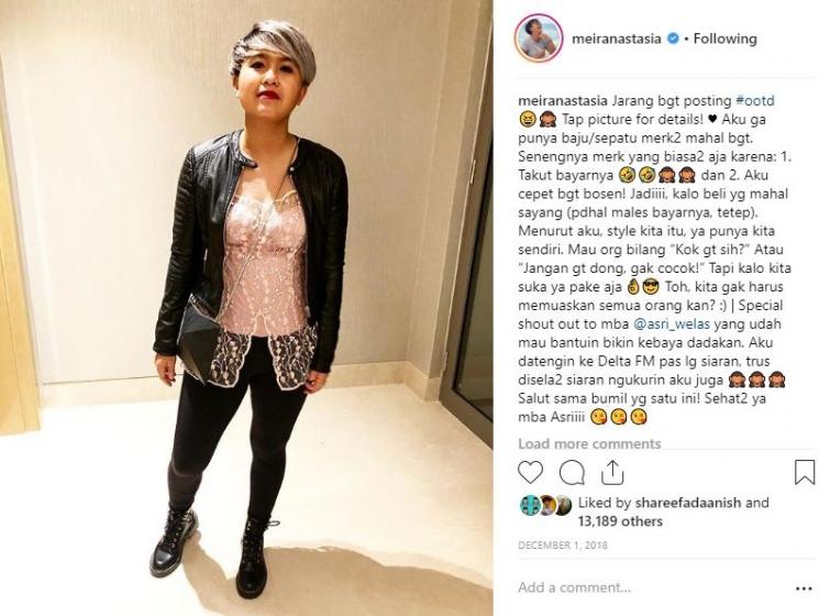 Cerita Meira Anastasia yang memotivasi. (Instagram/@meiranastasia)