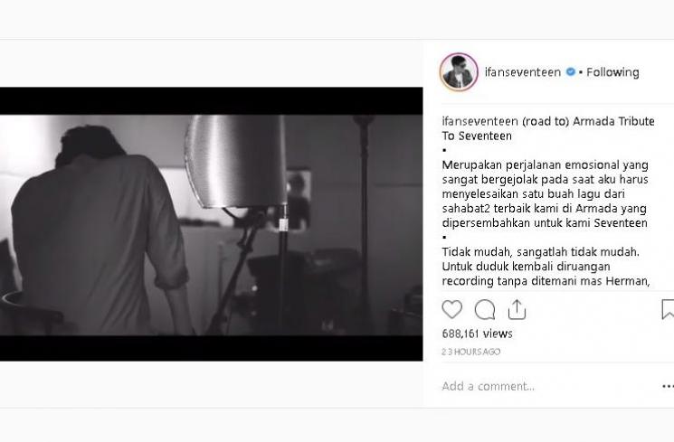 Ifan Seventeen menangis di ruang rekaman - (Instagram/@ifanseventeen)