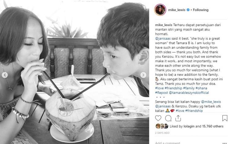 Janisaa Pradja dan Kenzou. (Instagram/@mike_lewis)