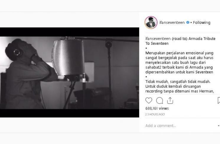 Ifan Seventeen menangis di ruang rekaman - (Instagram/@ifanseventeen)