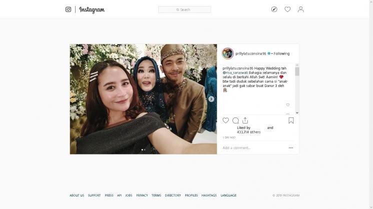 Prilly Latuconsina menghadiri pernikahan Risa Saraswati - (Instagram/@prillylatuconsina96)