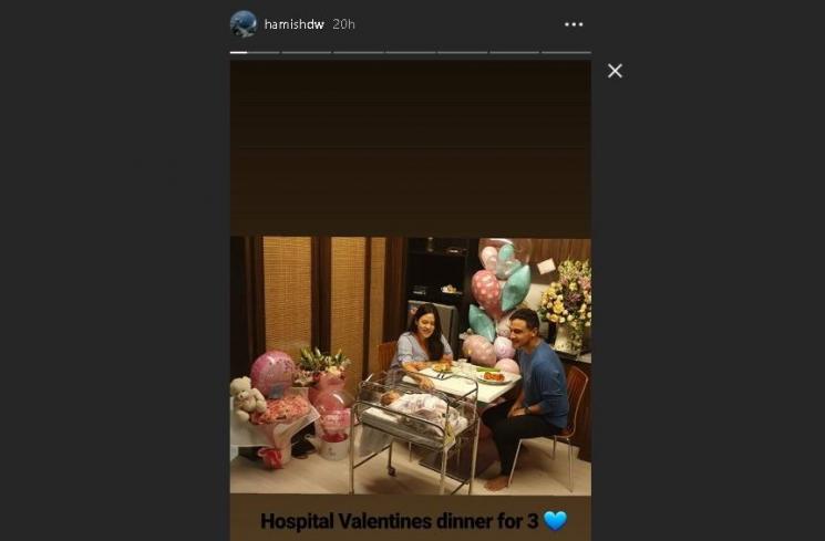 Raisa, Hamish, dan putri pertama mereka merayakan Valentine di RS - (Instagram/@hamishdw)