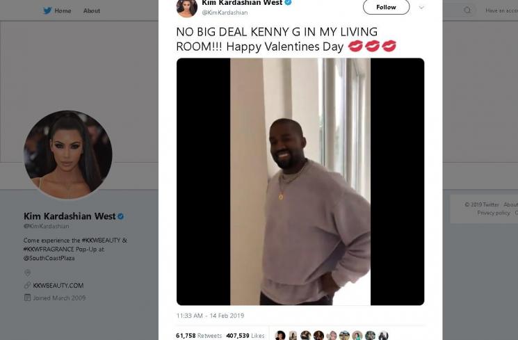 Kim Kardashian dapat hadiah Valentine dari Kanye West - (Twitter/@KimKardashian)
