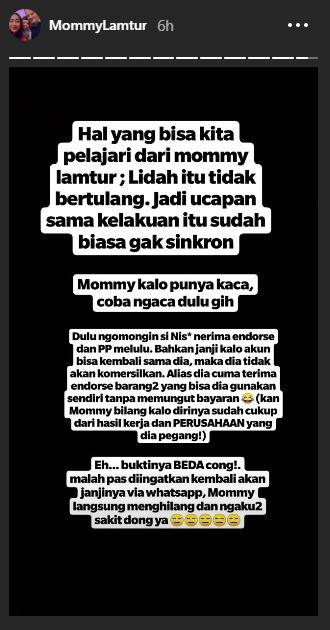 Pengakuan seseorang mengenai salah satu admin lambe turah. (Instagram/@