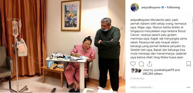Ani Yudhoyono dan Susilo Bambang Yudhoyono. (Instagram/@aniyudhoyono)