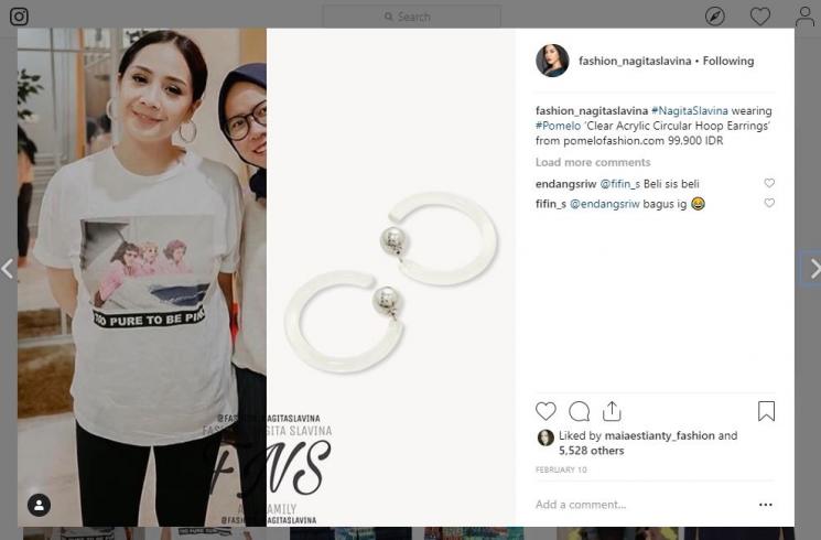 Fesyen Nagita Slavina. [Instagram/@fashion_nagitaslavina]