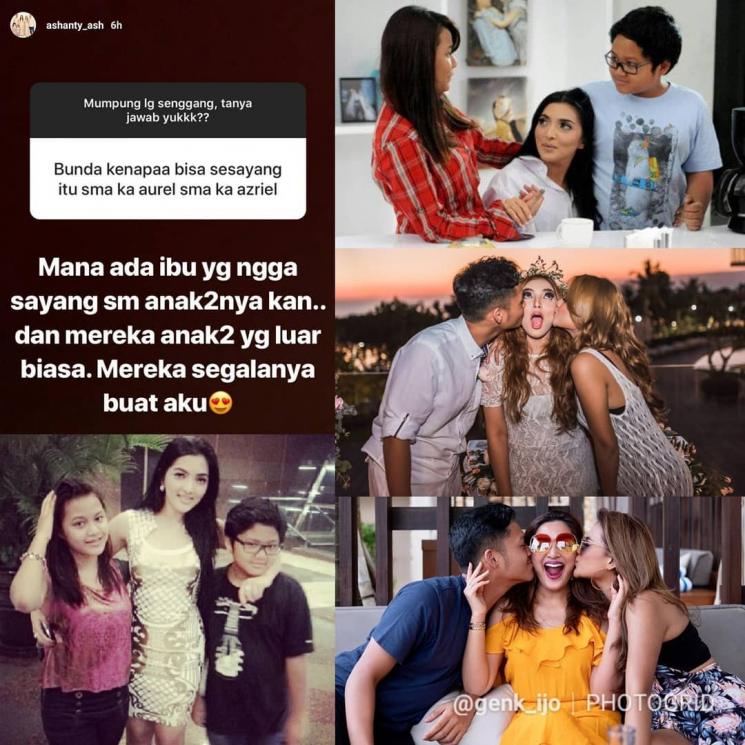 Kolase foto Ashanty dan dua anak sambungnya. [Instagram/@genk_ijo]