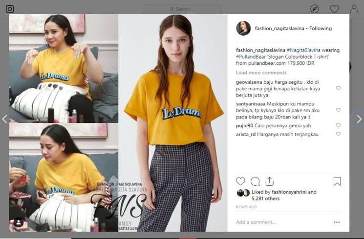 Fesyen Nagita Slavina. [Instagram/@fashion_nagitaslavina]