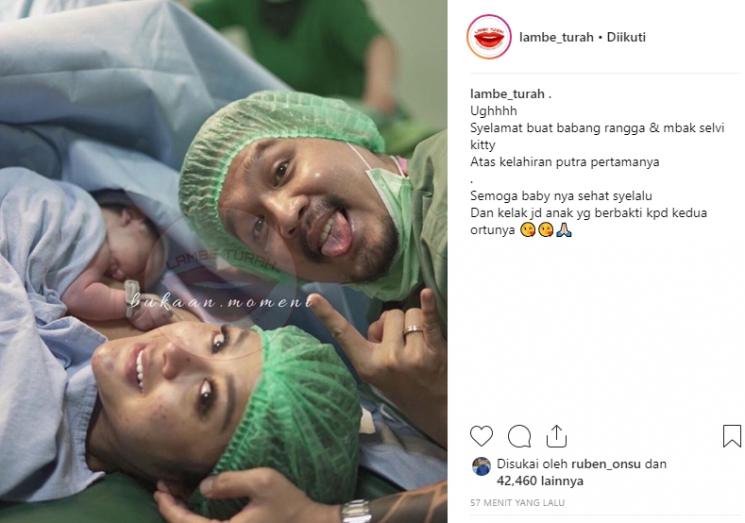 Selvi Kitty melahirkan (Instagram/@lambe_turah)