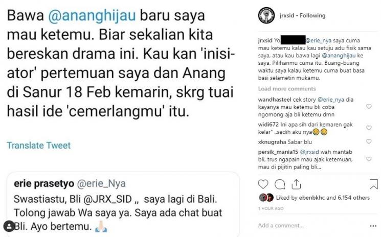 Unggahan Jerinx. [Instagram]