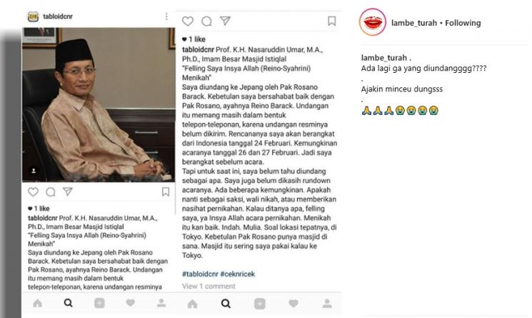 Fakta pernikahan Syahrini (Instagram/@lambe_turah)