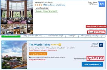 Tarif hotel tempat Syahrini dan keluarganya menginap di Jepang (Kolase agoda.com dan booking.com)