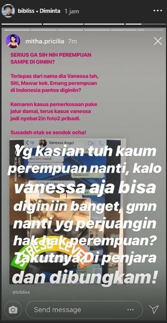 Postingan pacar Vanessa Angel, Bibi. (Instagram/@bibliss)