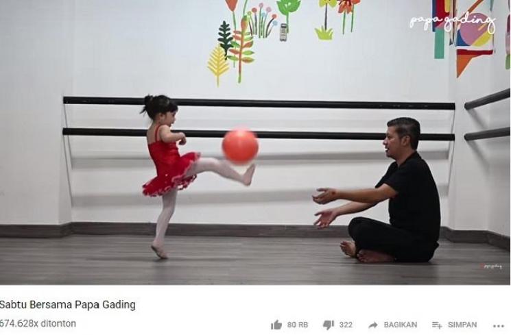 5 Potret Gempita Nora Marten saat berlatih balet  (Tangkapan layar YouTube channel Gading Marten)