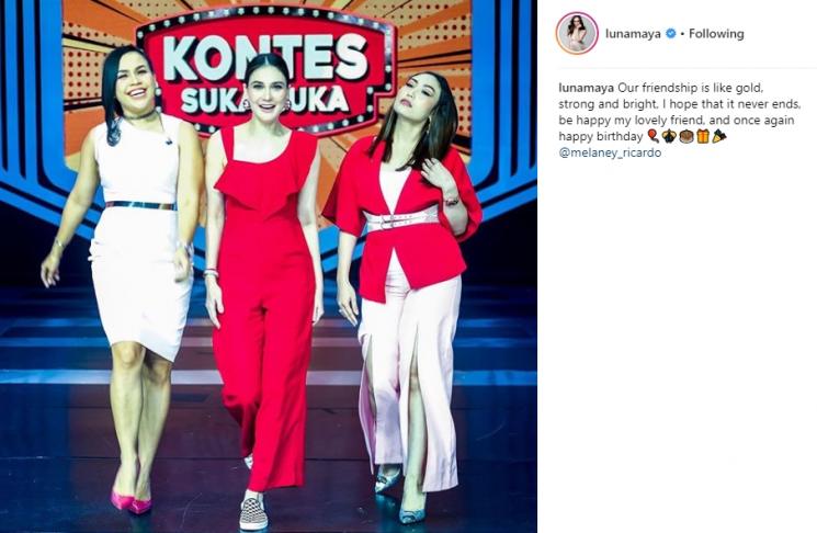 Melaney Ricardo, Luna Maya dan Ayu Dewi. (Instagram/@lunamaya)