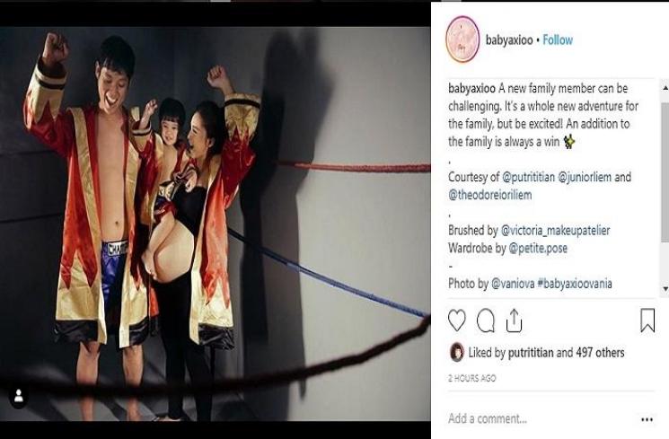Deretan potret menggemaskan Putri Titian saat maternity shoot anak kedua (Instagram @babyaxioo)