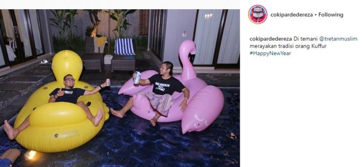 Coki Pardede dan Tretan Muslim. (Instagram/@cokipardedereza)