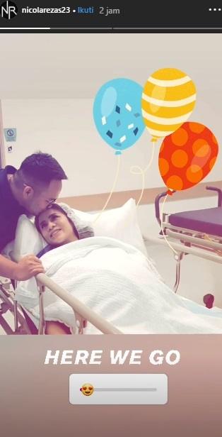 Momen sebelum proses persalinan Momo eks Geisha lahirkan anak pertama. (Instagram/@nicolarezas23)