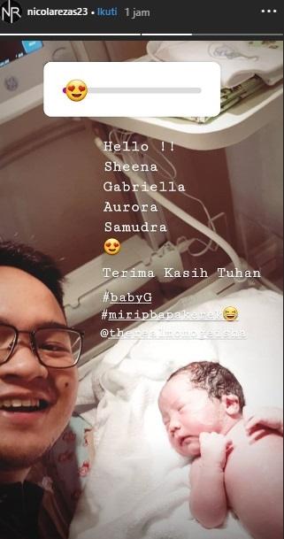 Kabar bahagia Momo eks Geisha lahirkan anak pertama. (Instagram/@nicolarezas23)