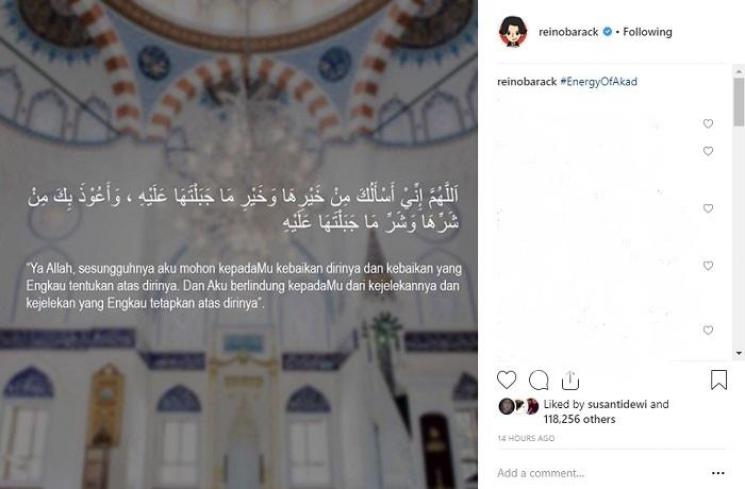 Doa Reino Barack usai akad dengan Syahrini (Instagram @reinobarack)
