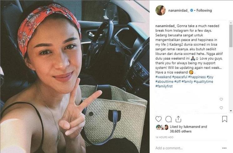 Nana Mirdad pamit vakum dari Instagram (Instagram @nanamirdad_)