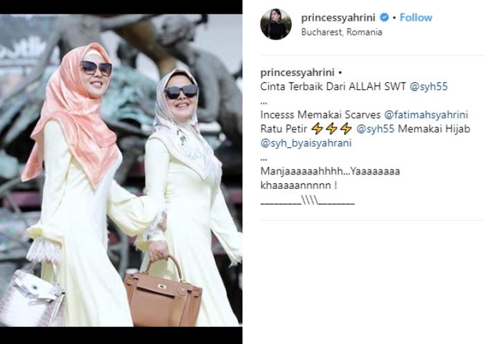 Syahrini dengan outfit cerah. (Instagram/@princessyahrini)