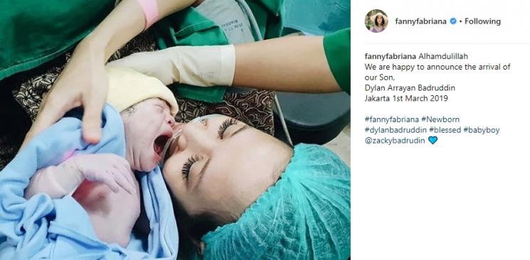Fanny fabriana melahirkan. (Instagram/@fannyfabriana)