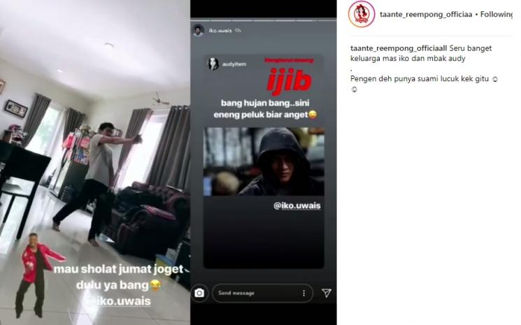 Iko Uwais berjoget. (Instagram/@taante_reempong_officiaall)
