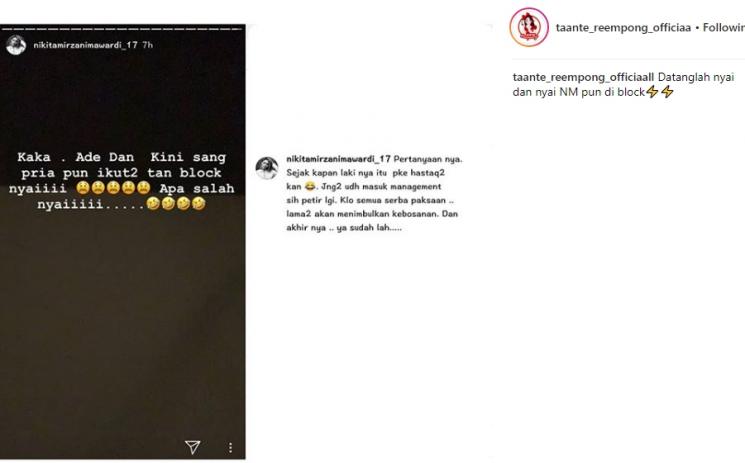 Nikita Mirzani komentari pernikahan Syahrini dan Reino Barack. (Instagram/@taante_reempong_officiaall)