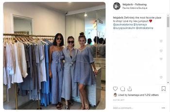 Penampilan Feby Jabrik dan Luna Maya dalam outfit senada (Instagram @febjabrik)