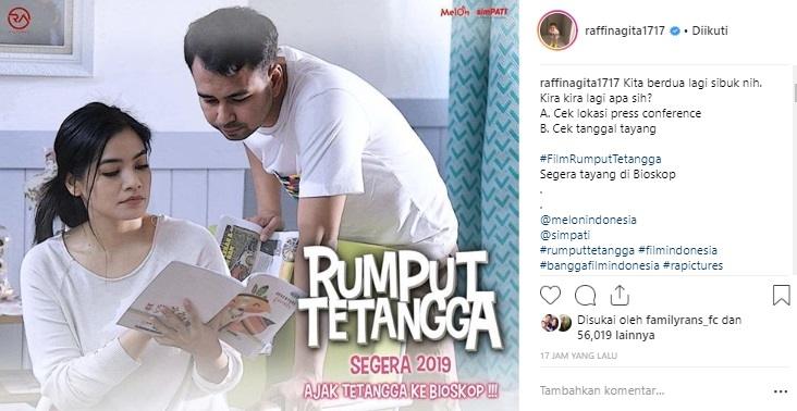 Raffi Ahmad dan Titi Kamal di film Rumput Tetangga. (Instagram/@raffinagita1717)