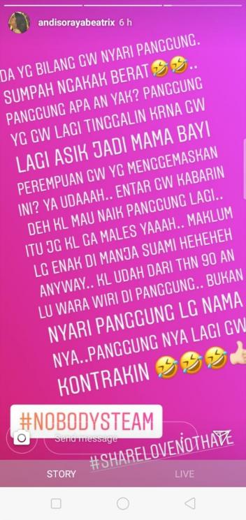 Andi Soraya komen pernikahan Syahrini (Instagram/@andisorayabeatrix)