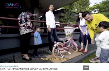 Sepeda dari Jokowi untuk Rafathar (Tangkapan layar YouTube channel Rans Entertainment)