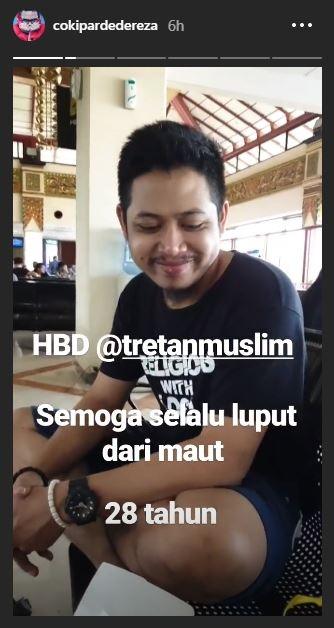 Doa Coki Pardede untuk Tretan Muslim. (Instagram/@cokipardedereza)