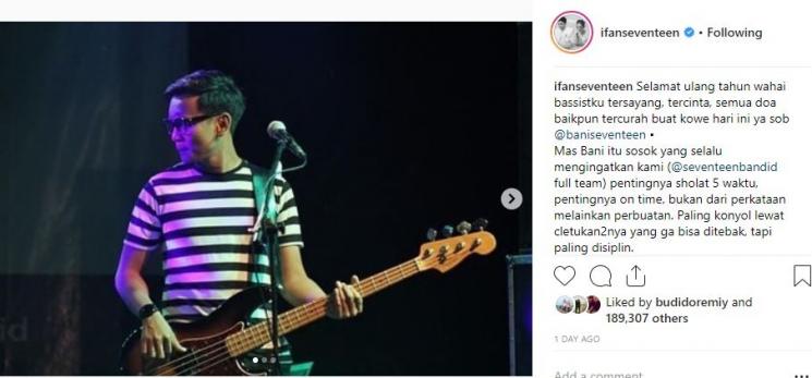 Ifan Seventeen kenang Bani Seventeen (Instagram/@ifanseventeen)