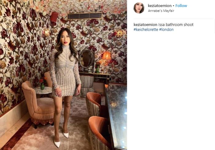 Kezia Toemion dengan beaded dress. (Instagram/@keziatoemion)
