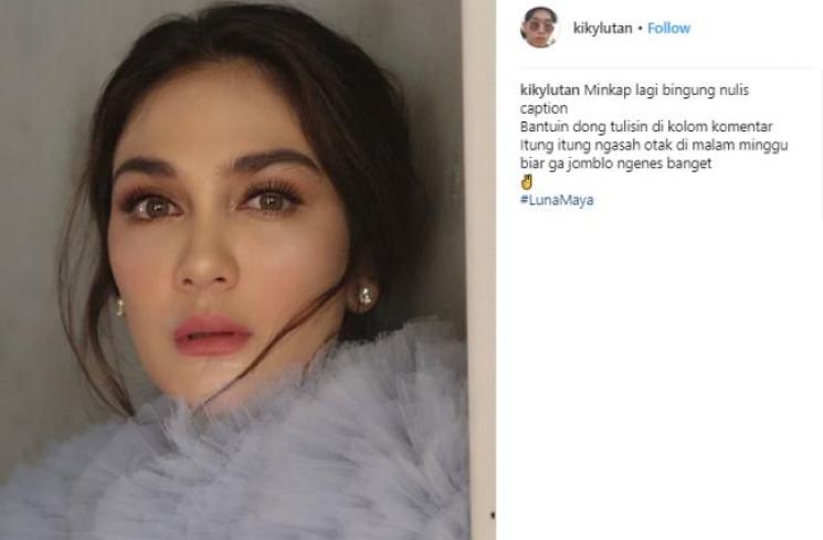 Luna Maya dengan riasan wajah flawless hasil tangan makeup artist Kiky Lutan. (Instagram/@kikylutan)