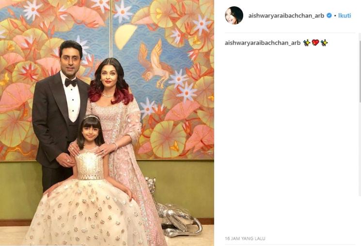 Aishwarya Rai dan suami di Resepsi anak konglomerat India (Instagram/@aishwaryaraibachchan_arb)