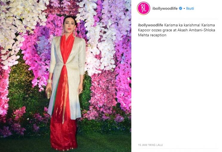 Karisma Kapoor di Resepsi anak konglomerat India (Instagram/@ibollywoodlife)