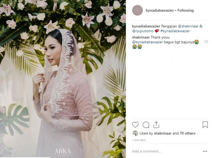 Momen pengajian Shabrina Ayu jelang menikah dengan Ryuji Utomo. (Instagram/@bynadiabawazier)