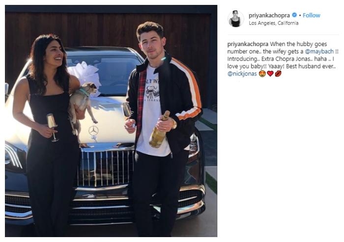 Priyanka Chopra mendapatkan hadiah dari Nick Jonas. (Instagram/@priyankachopra)