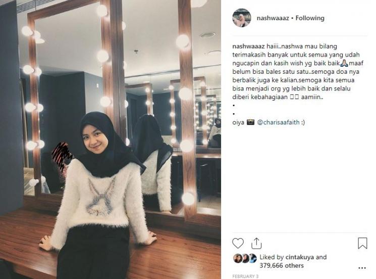 Nashwa Zahira. (Instagram/@nashwaaaz)