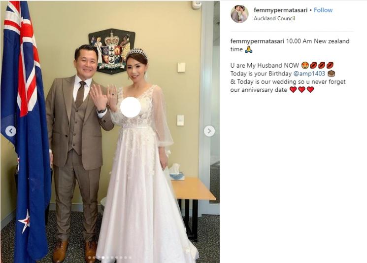 Momen pernikahan Femmy Permatasari dan Alfons Martinus. (Instagram/@femmypermatasari)