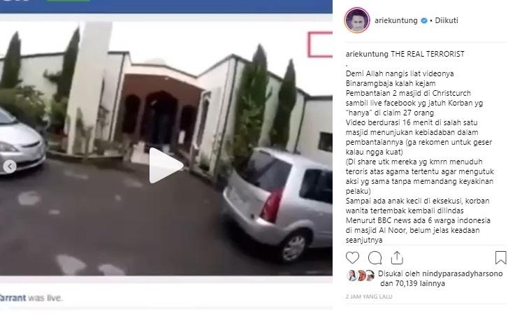 Postingan Arie Untung. (Instagram/@ariekuntung)