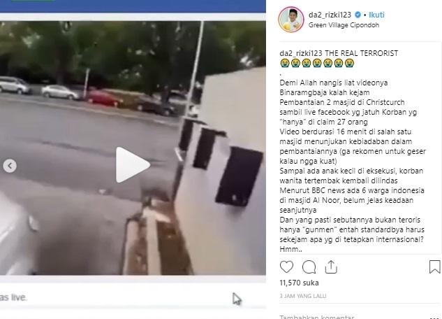 Postingan Rizki DA2. (Instagram/@da2_rizki123)