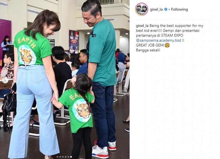 kekompakan Gisella Anastasia dan Gading Marten di momen spesial Gempi. (Instagram/@gisel_la)