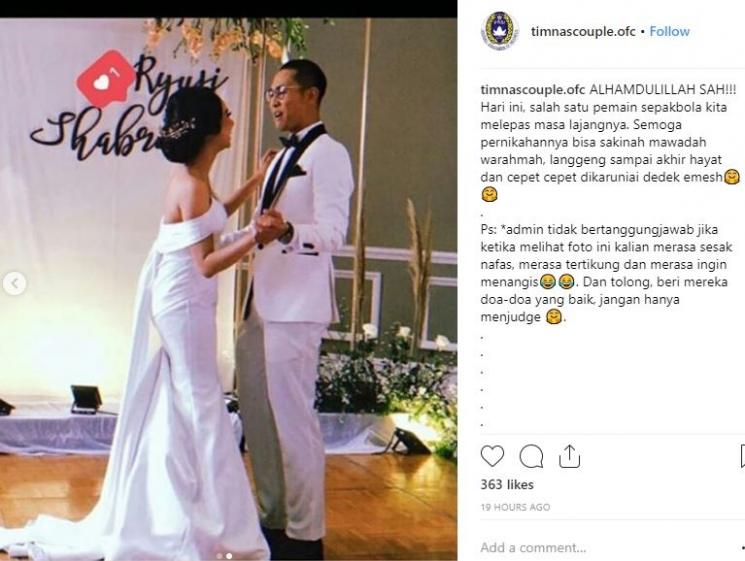 Momen pernikahan Ryuji Utomo dan Shabrina. (Instagram/@timnascouple.ofc)