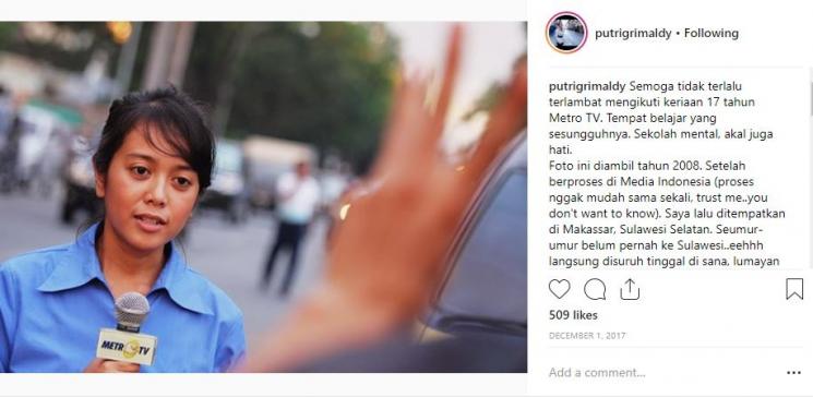Putri Ayuningtyas. (Instagram/@putrigrimaldy)