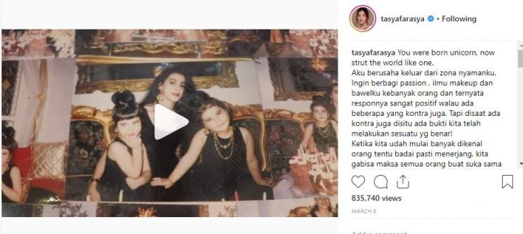 Tasya Farasya berbagi kisah awal mula menjadi beauty vloger. (Instagram/@tasyafarasya)